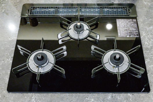 ガラストップ３口コンロ