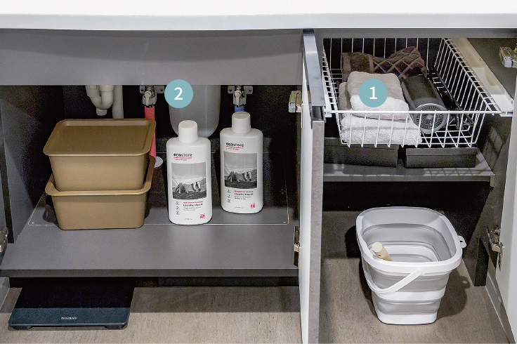 工夫満載の洗面収納