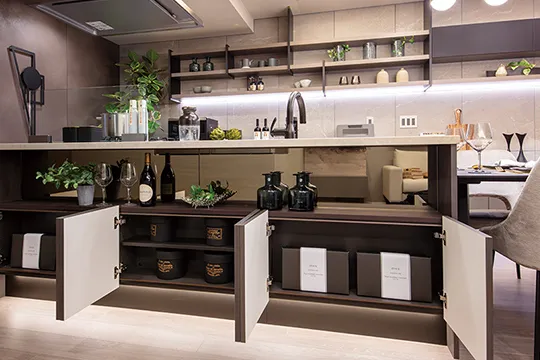 キッチンカウンター下キャビネットを設置