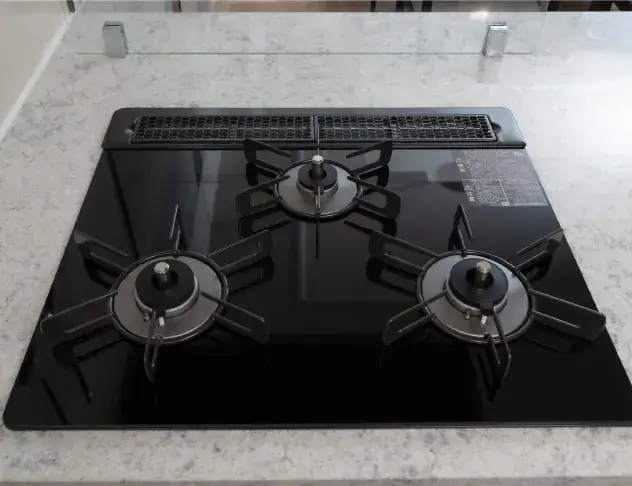 ガラストップ３口コンロ