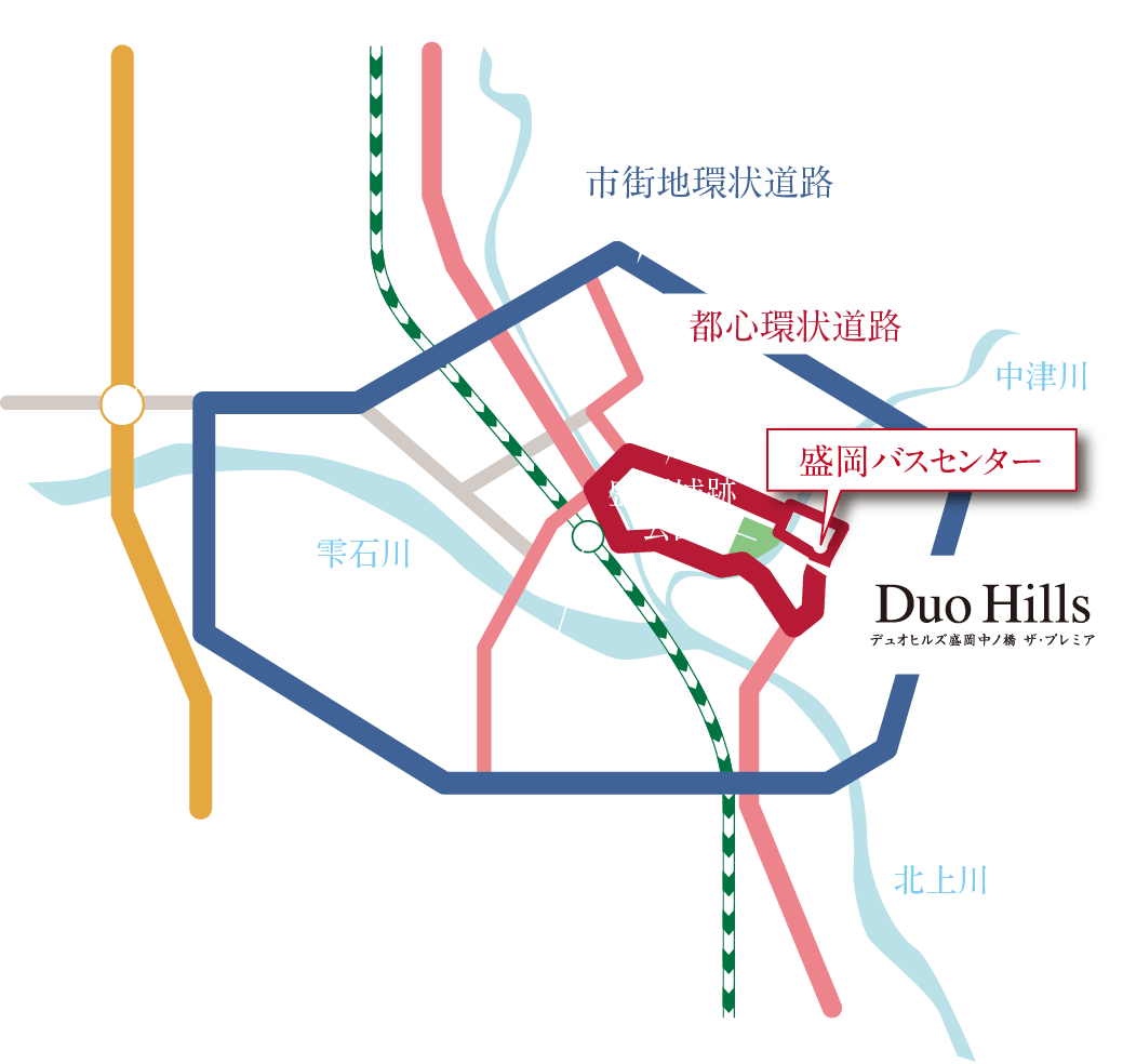 盛岡市内 環状道路概念図