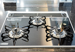 ハイパーガラスコートトップ３口コンロ