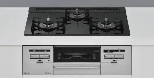 ガラストップ３口コンロ