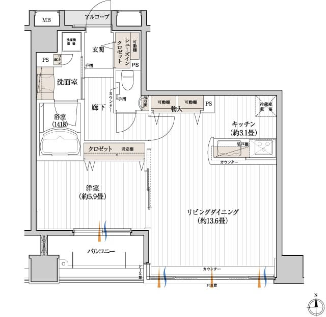 標準間取りBタイプ