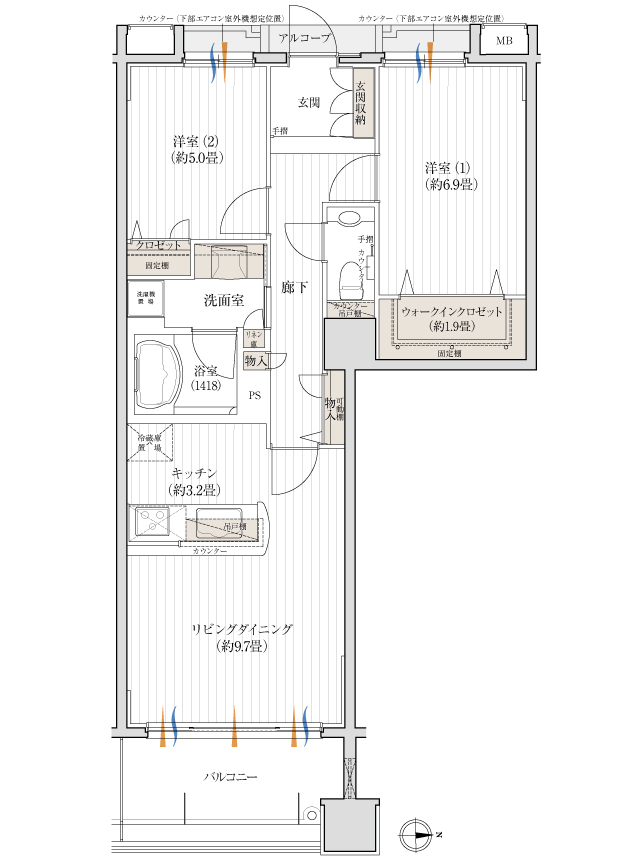 標準間取りEタイプ