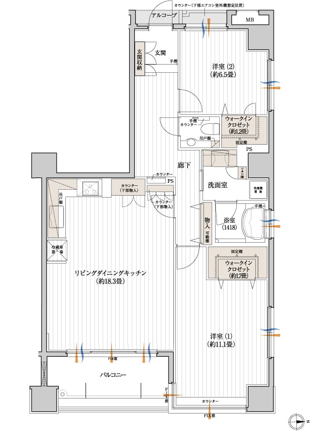 標準間取りFタイプ