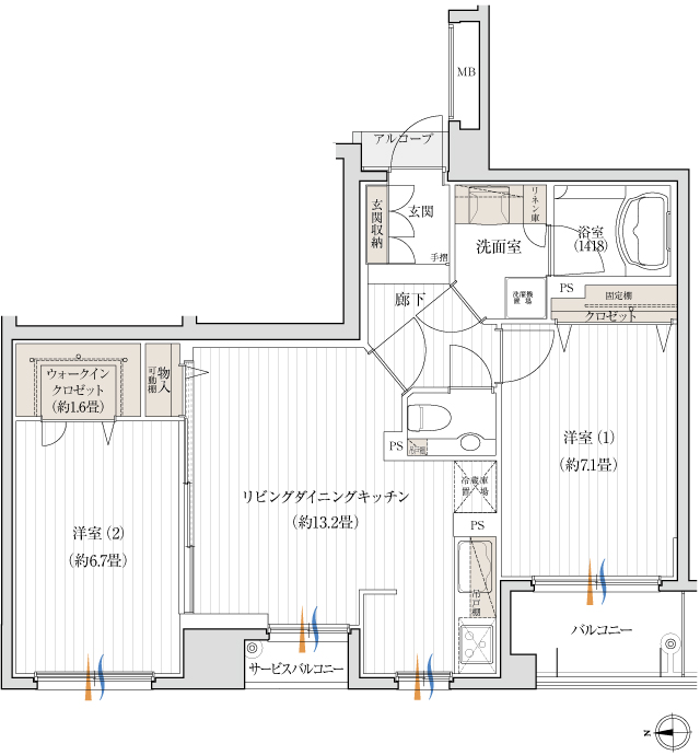 標準間取りGタイプ