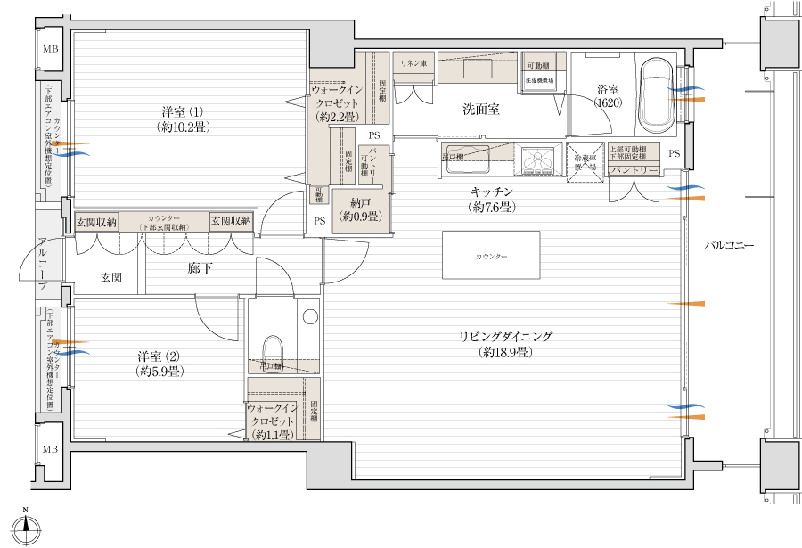 標準間取りKタイプ