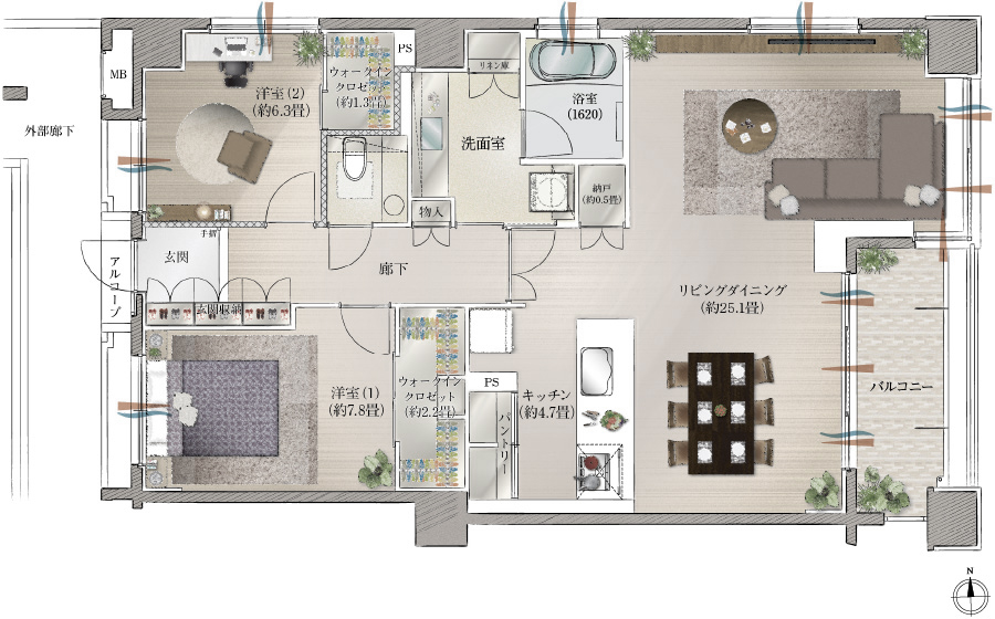 家具間取りLタイプ