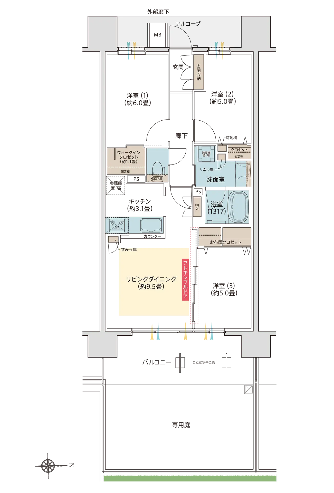 East Court QgTYPE 間取り図