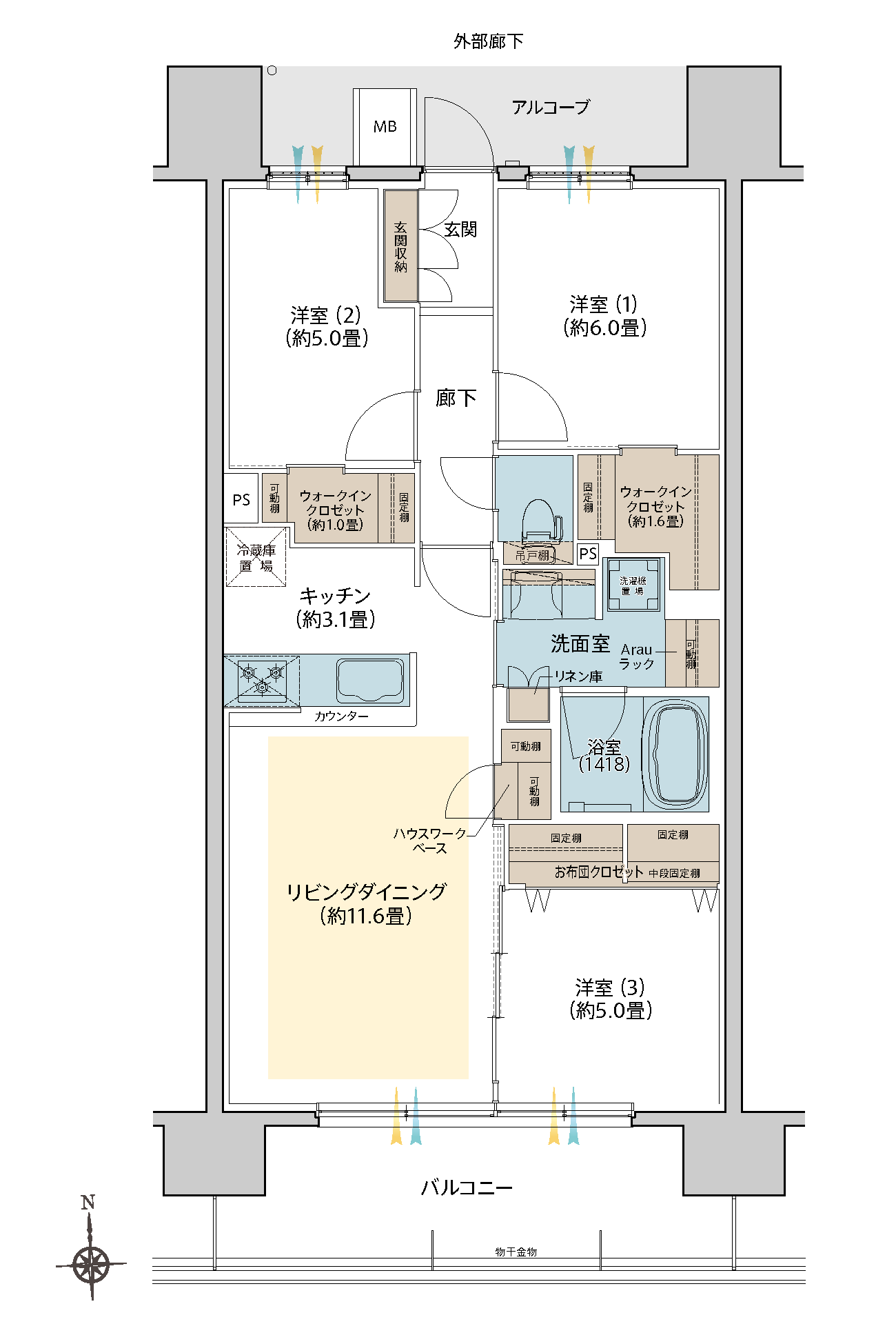 South Court LTYPE 間取り図