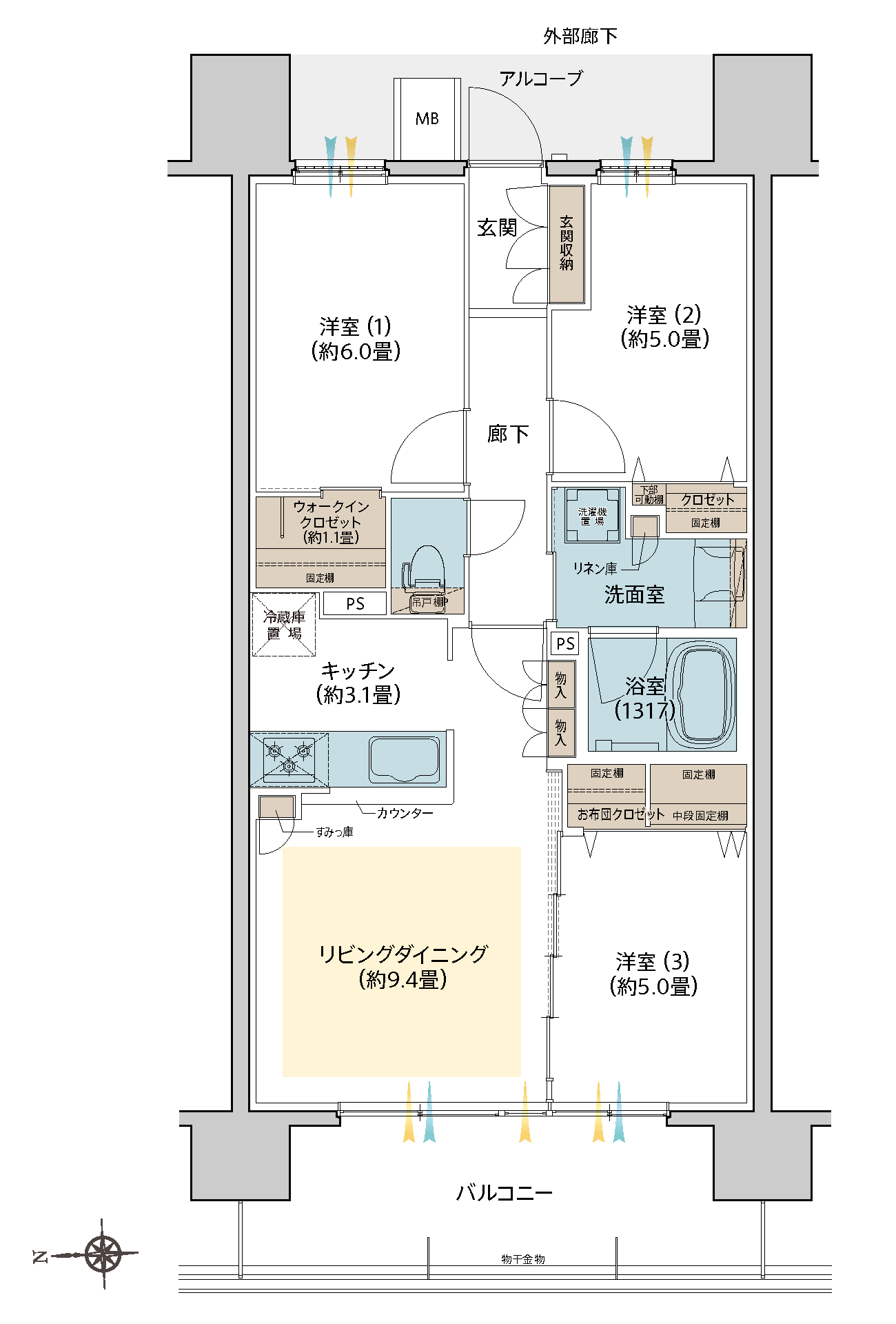 West Court CTYPE 間取り図