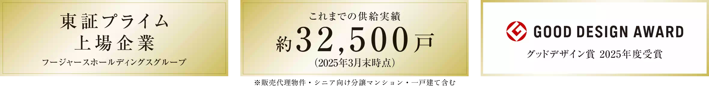 東証プライム上場企業、これまでの供給実績約32500戸、グッドデザイン賞5年連続受賞、全国住宅産業協会優良事業者賞を受賞