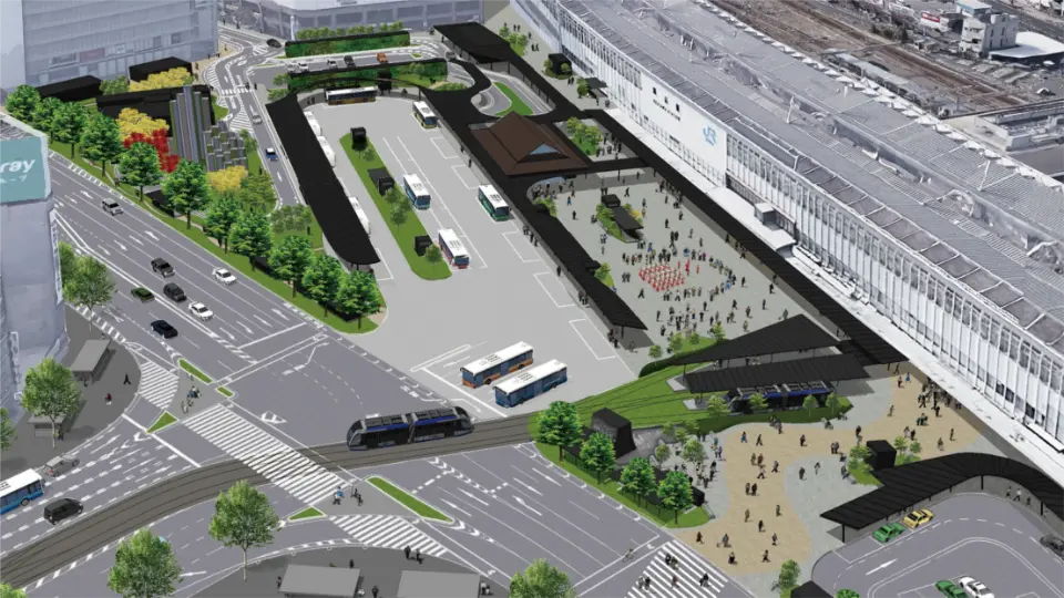 JR「岡山」駅　駅前広場完成予想CG